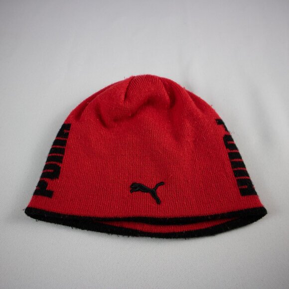 Puma Reversible Cotton Beanie Red / Black - Picture 6 of 8